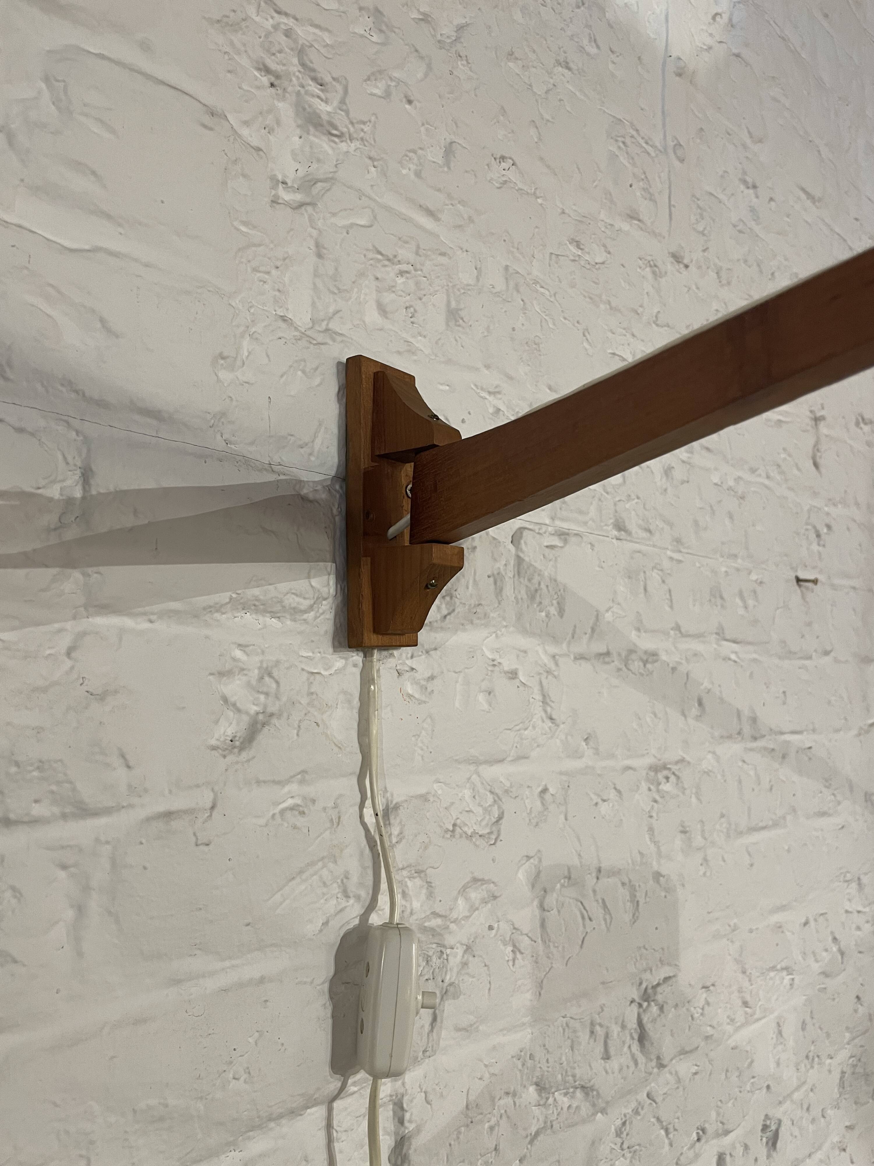 Scandinavian teak "lantern" wall lamp, 1960's