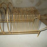 Vintage record rack in gold metal