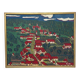 Painting the village with red roofs.