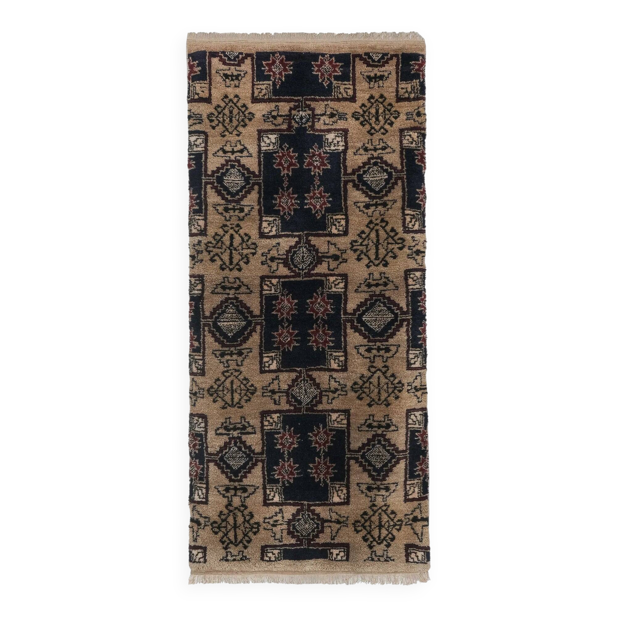 Vintage handmade Turkish rug 90x193 cm