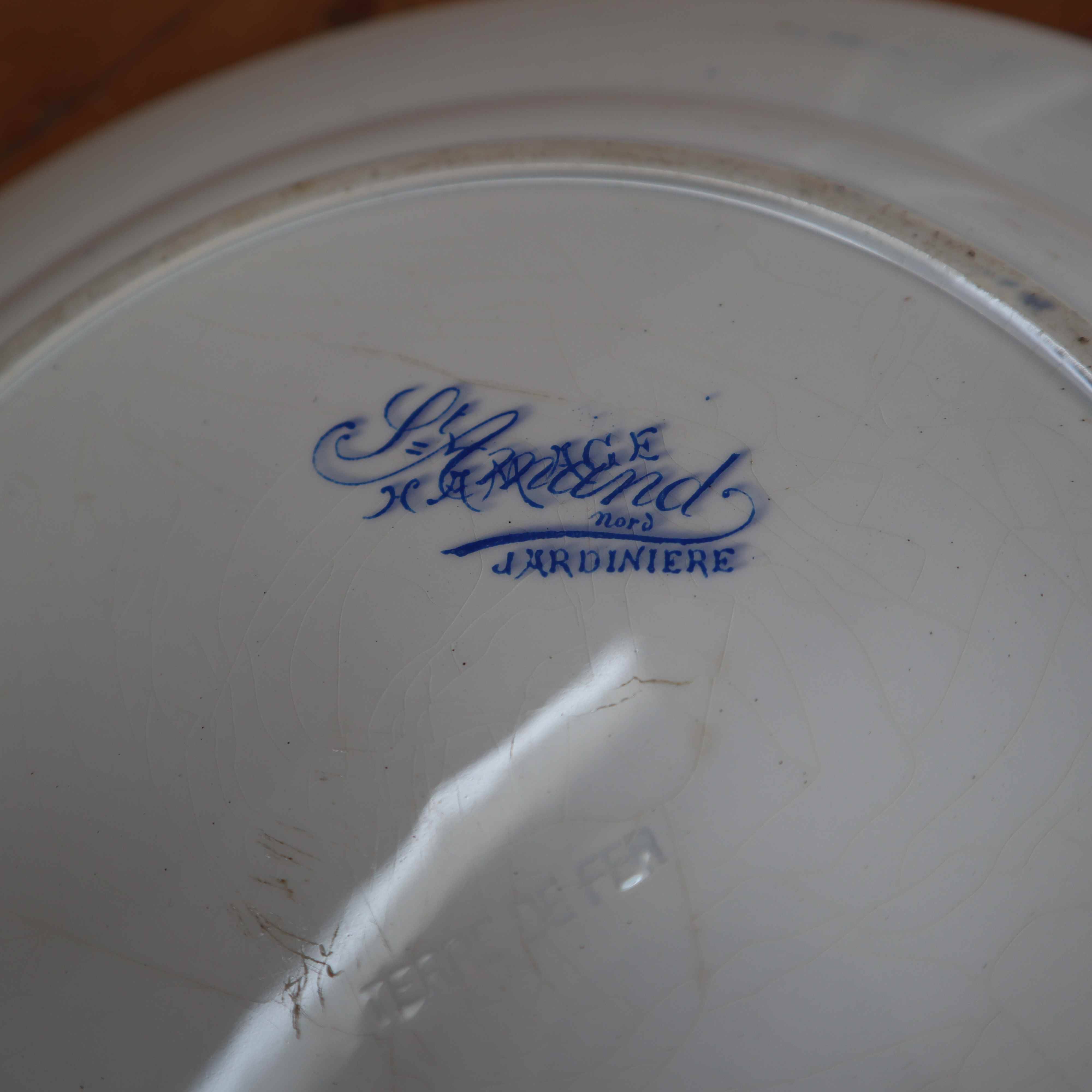 Old round dish Terre de Fer Saint Amand & Hamage Nord Jardinière model