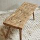 Banc de table d'abattage de table d'appoint antique en bois de hêtre et de châtaignier