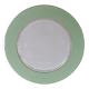 Plat rond marli vert d'eau et frise dorée Cafés Lemaire