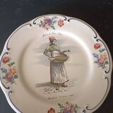 Four flat earthenware plates including 2 Luneville