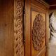 Antique small Linen in carved oak