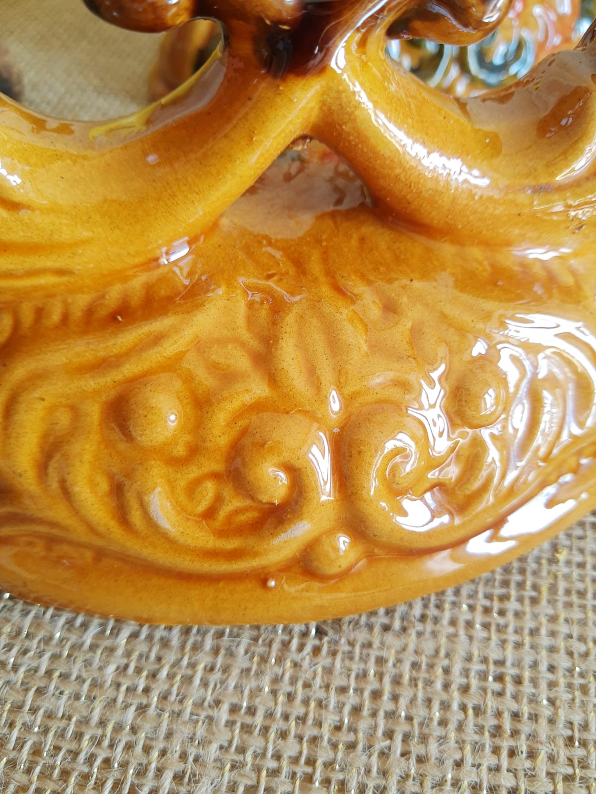 Pair of double barbotine candlesticks - vintage