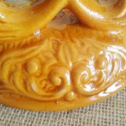 Paire de bougeoirs double barbotine - vintage