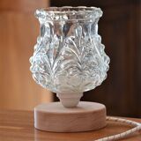 Table lamp glass globe floral motifs