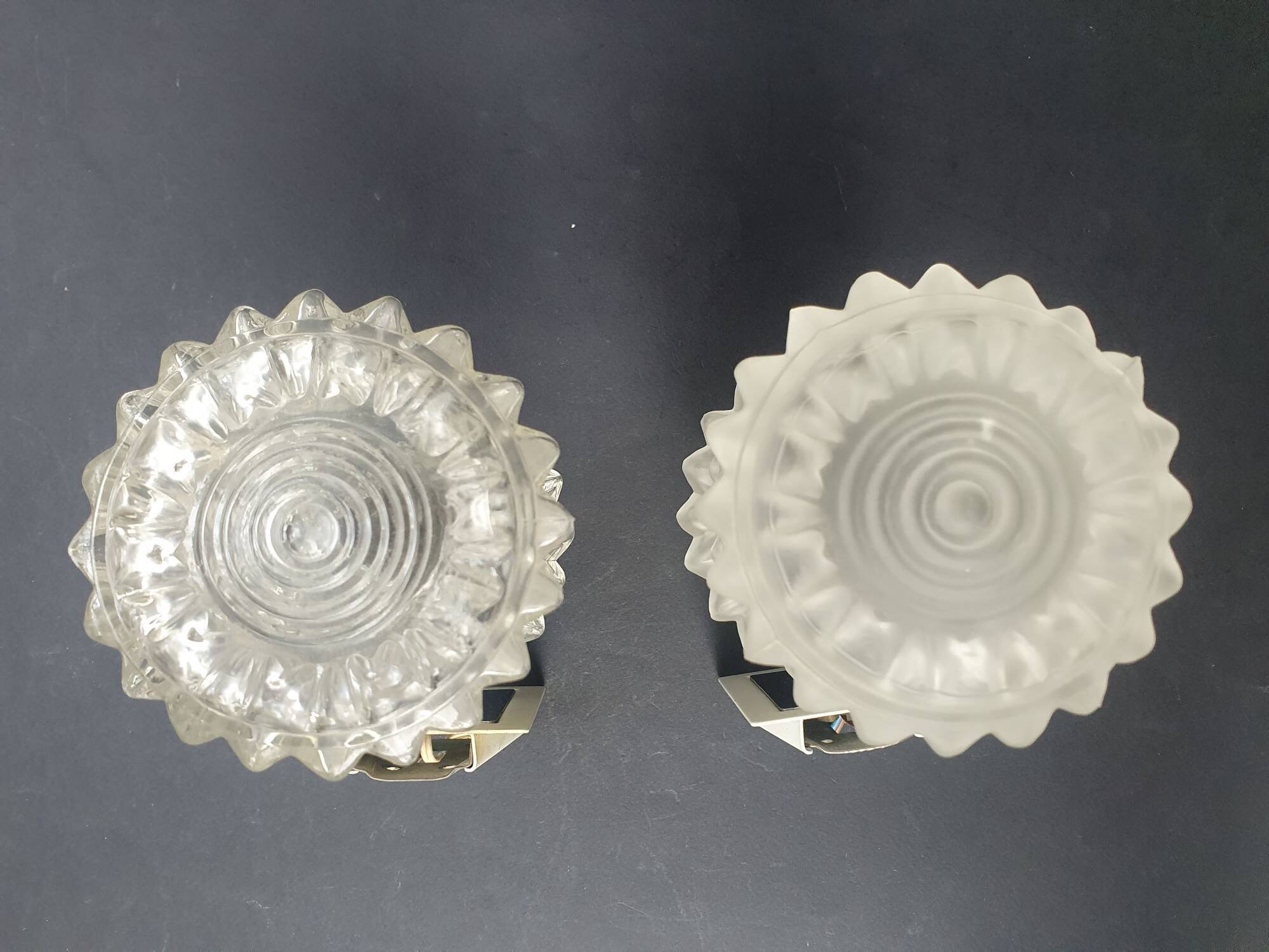 Pair of vintage Italian chrome wall lights by Targetti 1970