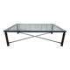 Table basse en fer et verre 1980