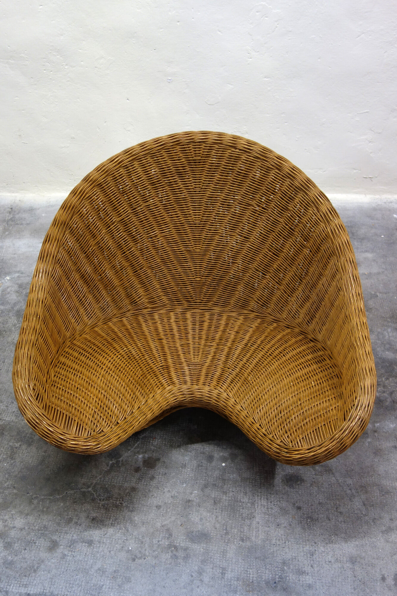 Meditation lotus armchair rattan braided 70s
