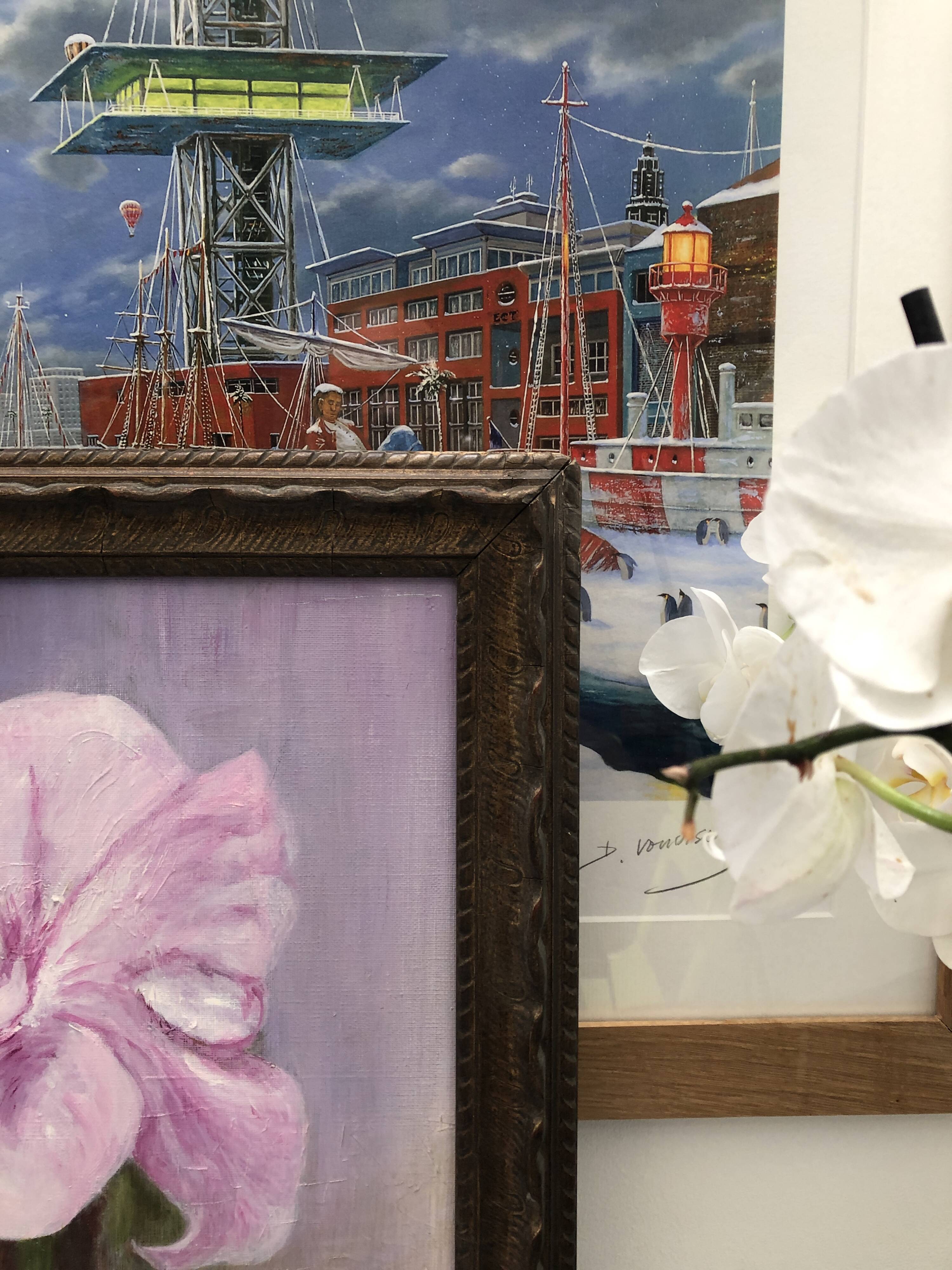 Still life bouquet of flowers oil painting