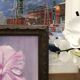 Still life bouquet of flowers oil painting