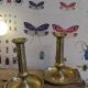 Vintage candlesticks with gilded brass pushers