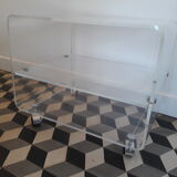 David Lange coffee table on wheels Plexiglas hifi furniture