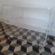 Table basse David Lange sur roulettes plexiglas