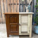 Solid wood and cane sideboard