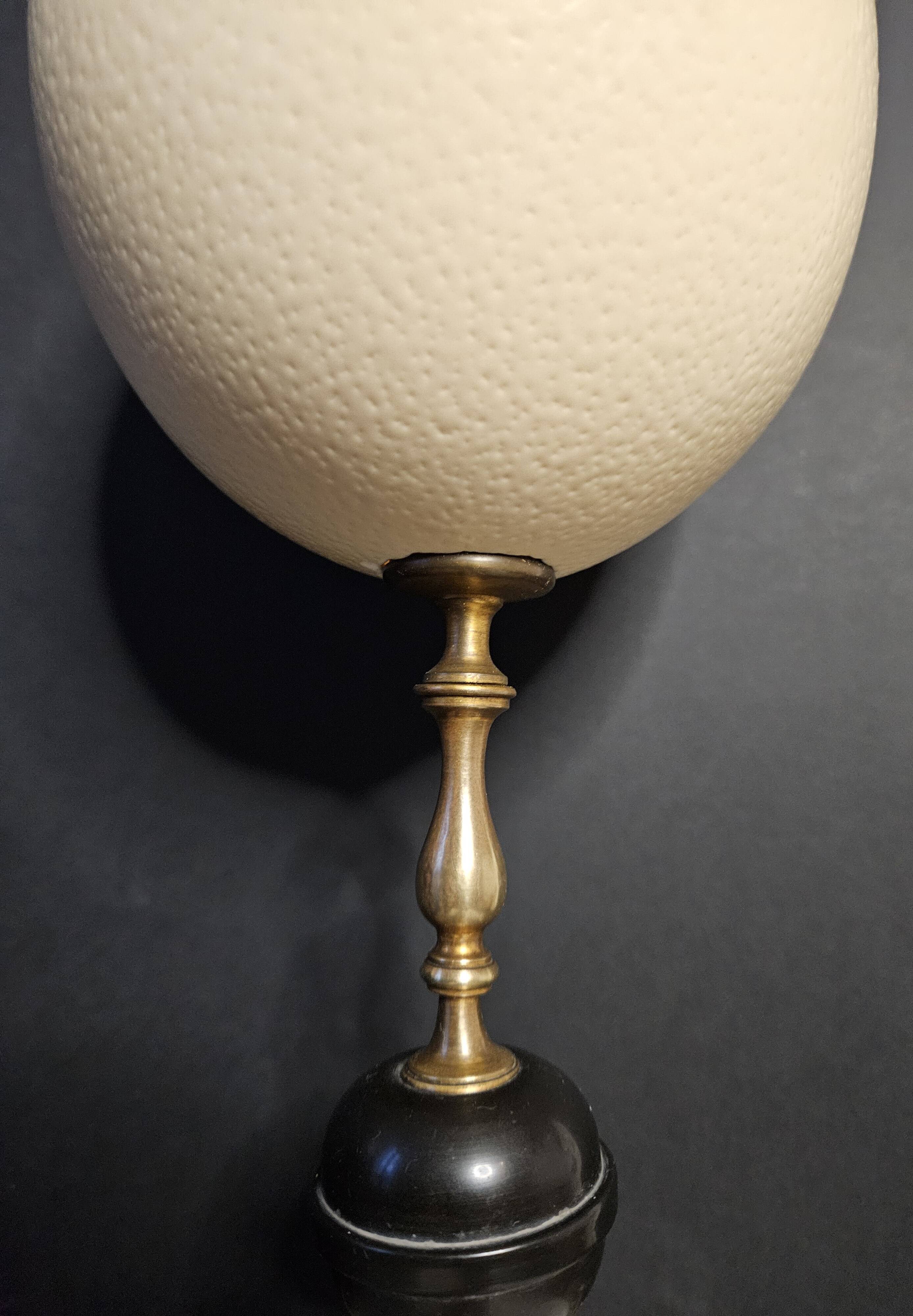 Ostrich Egg, Brass and Black Marble Base (20th century) H: 35 cm | Collection