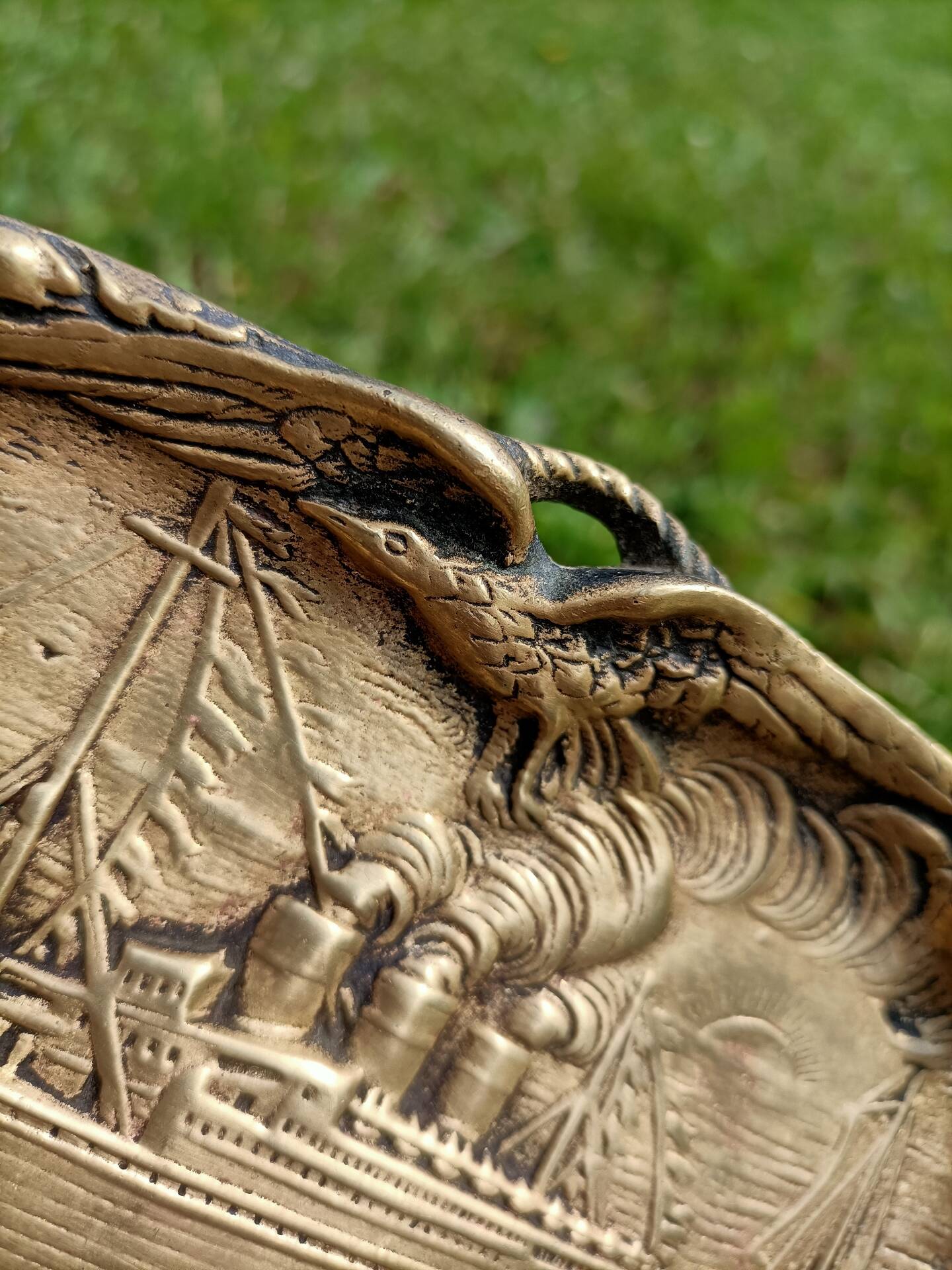 Vintage Brass Ashtray Boats Eagle 💐