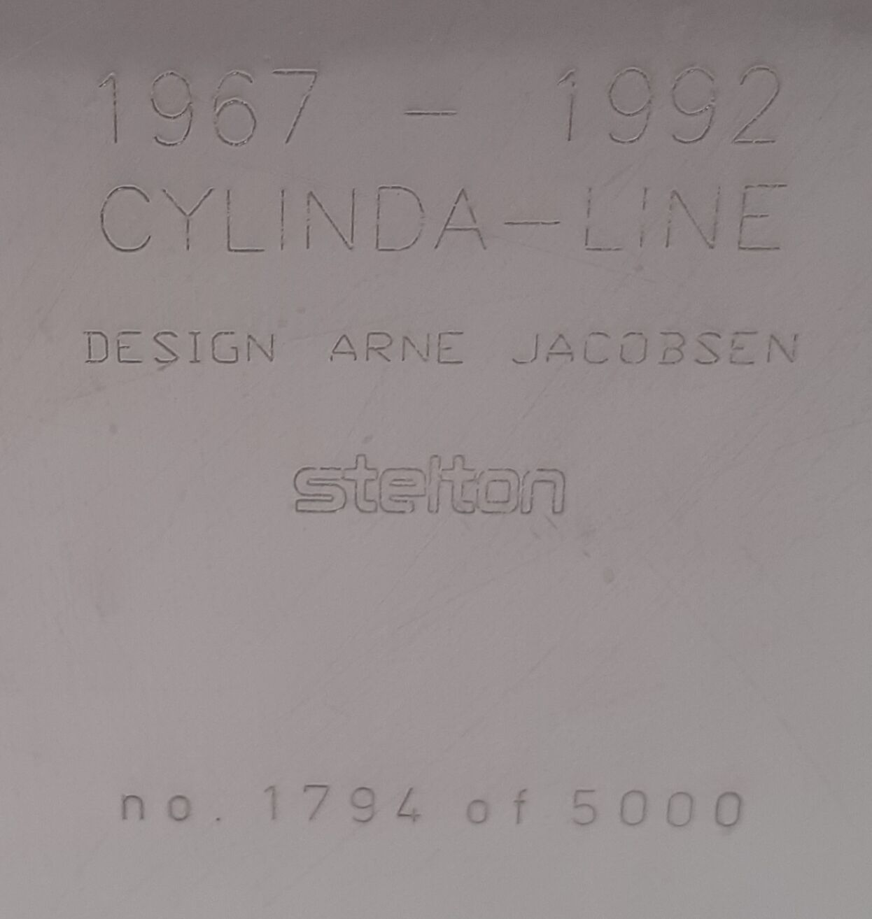 Arne Jacobsen stelton cylinda line plateau limited edition
