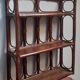 Etagère murale en bambou & rotin couleur marron, vintage 1960