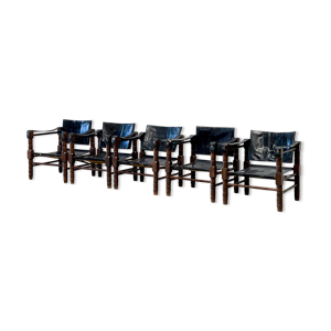 Lot de 5 fauteuils safari