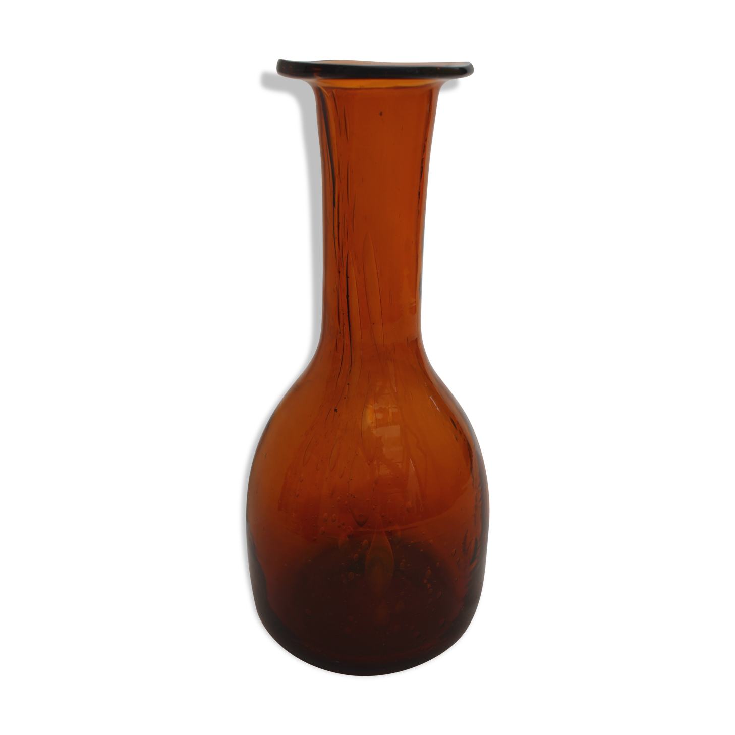 Bubbled amber carafe