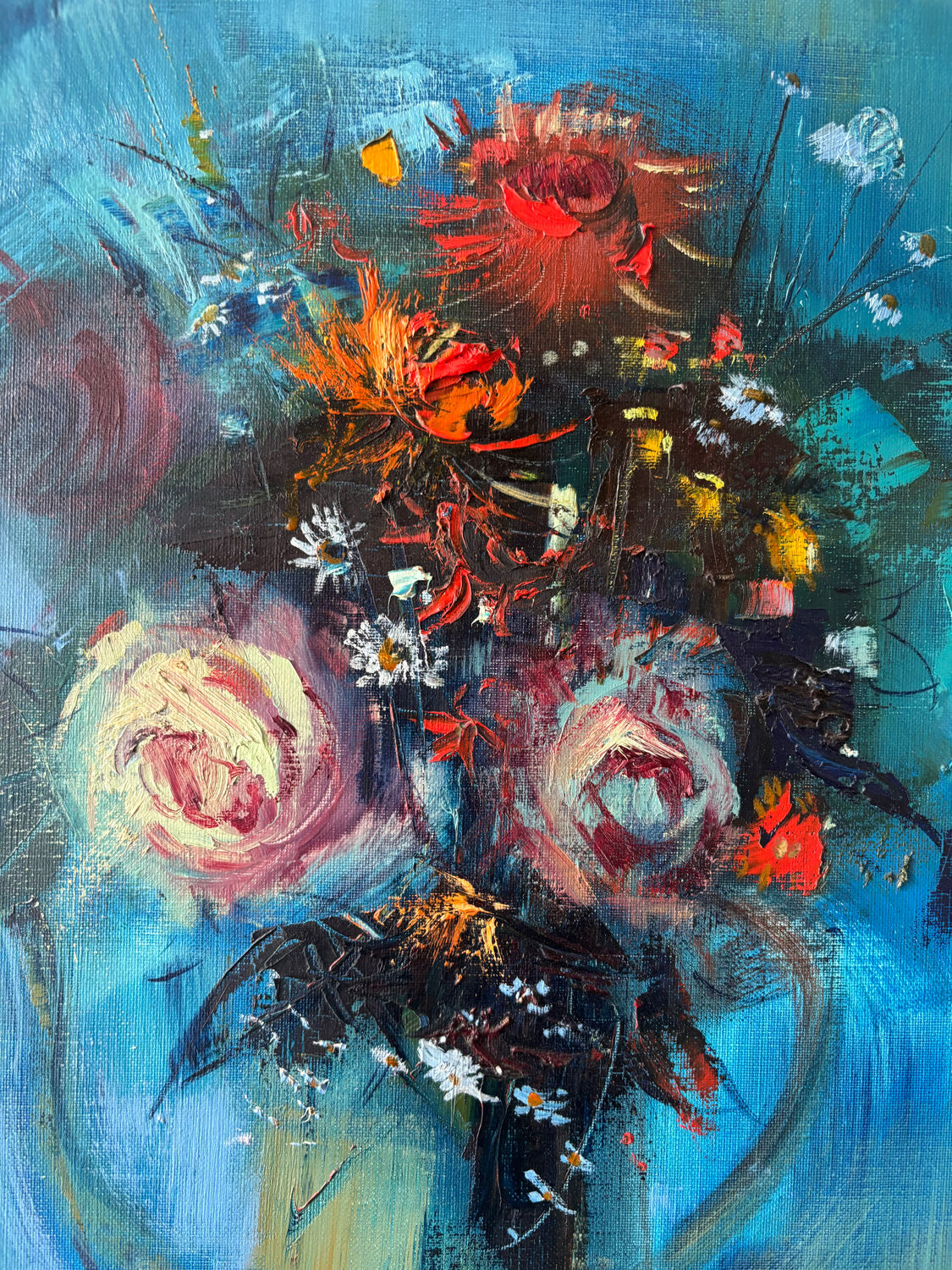 Bouquet of flowers signed Pignon