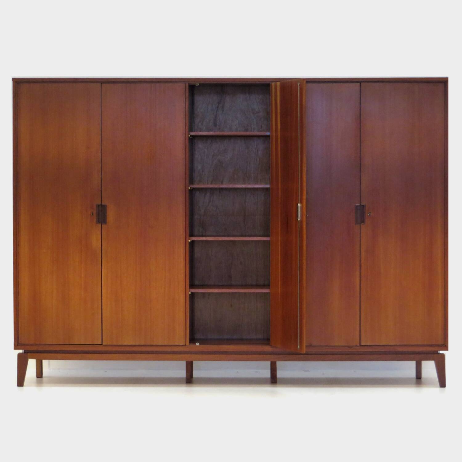 Grande armoire vintage 5 portes en teck, style moderne du milieu du siècle, années 1960