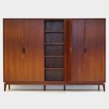 Grande armoire vintage 5 portes en teck, style moderne du milieu du siècle, années 1960