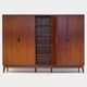 Large vintage mid century modern 5-door wardrobe in teak, 1960s