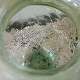Large heart-shaped vase - glass & resin ribbed applications