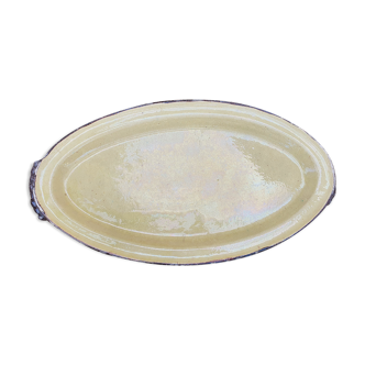 Oval dish in yellow glazed clay Dieulefit Haute Provence