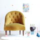 Mustard yellow velvet padded toad chair