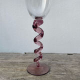 4 large, multicoloured, twisted champagne flutes