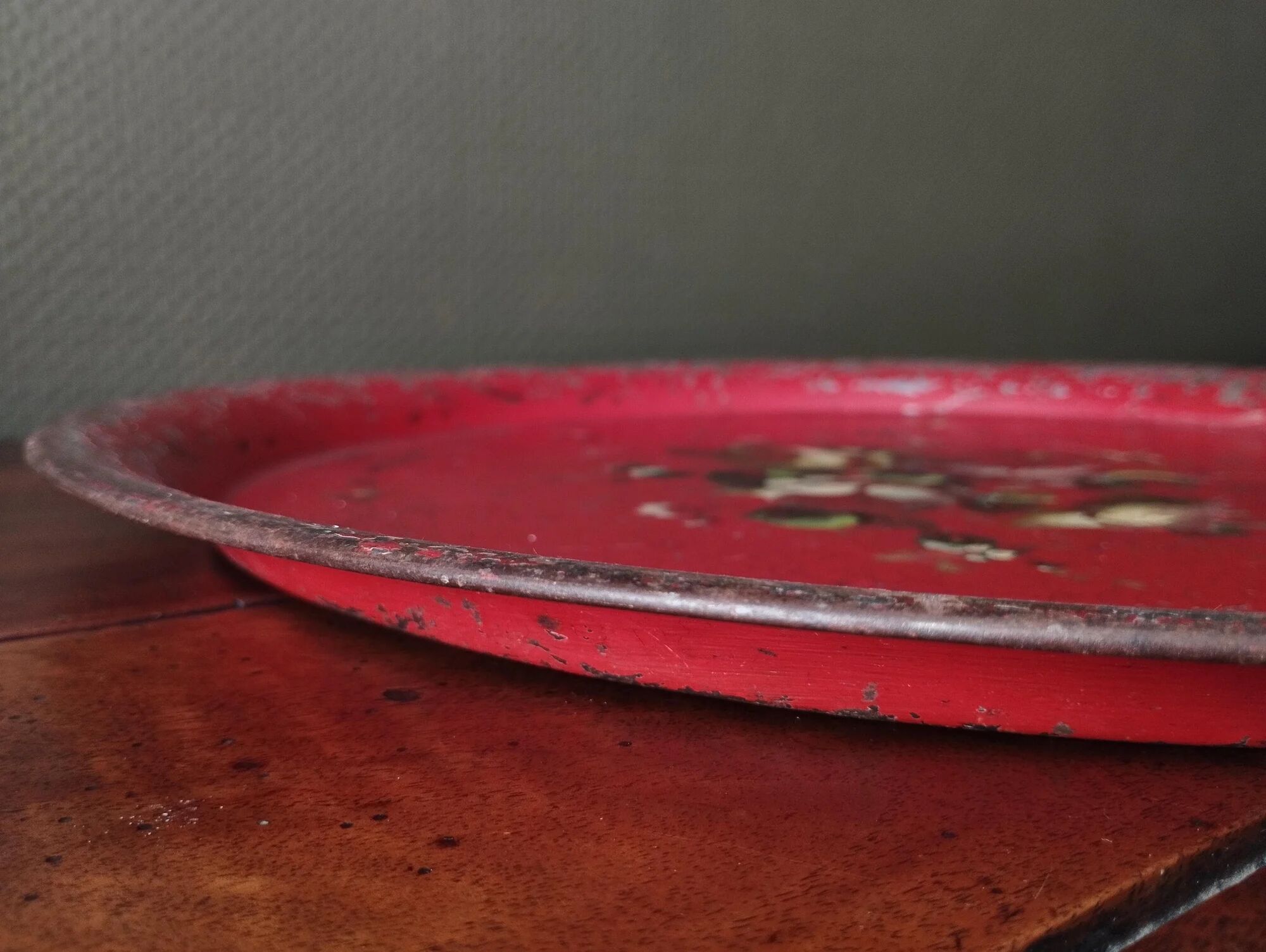 Very large Napoleon III painted tin tray