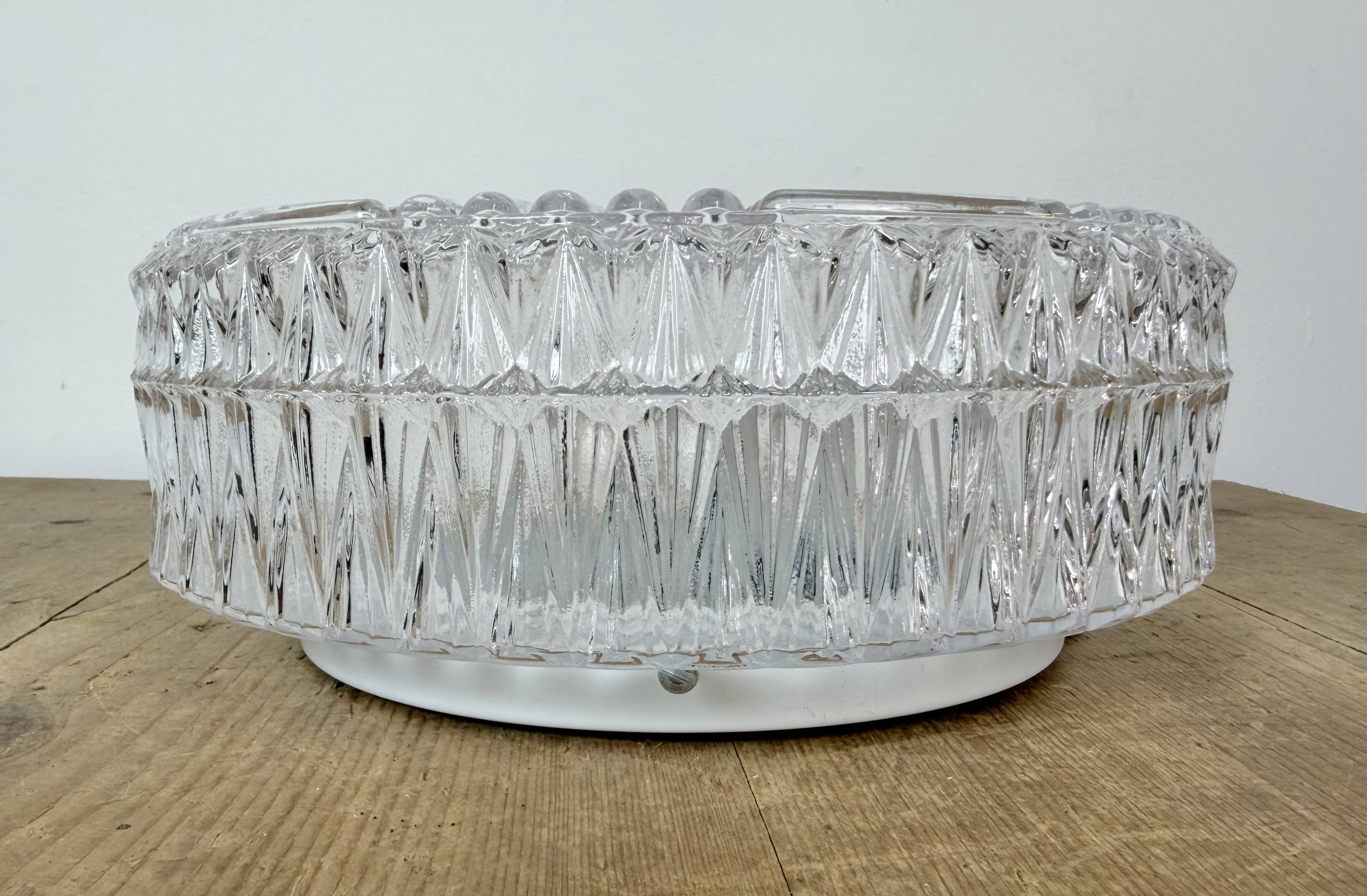 Vintage Glass Wall or Ceiling Light, 1970s