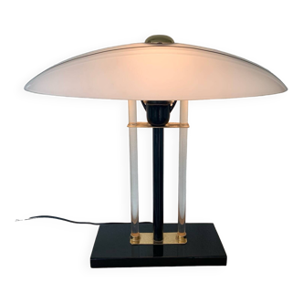 Large vintage post modern lamp 80's murano glass lampshade nueva irilux