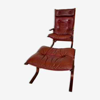 Fauteuil vintage en cuir Siesta par Ingmar Relling