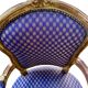 Pair of baroque armchairs in Louis XV style with blue satin fabric.
