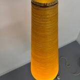 Ancien lampadaire amphore laiton et fibre design des années 60 vintage