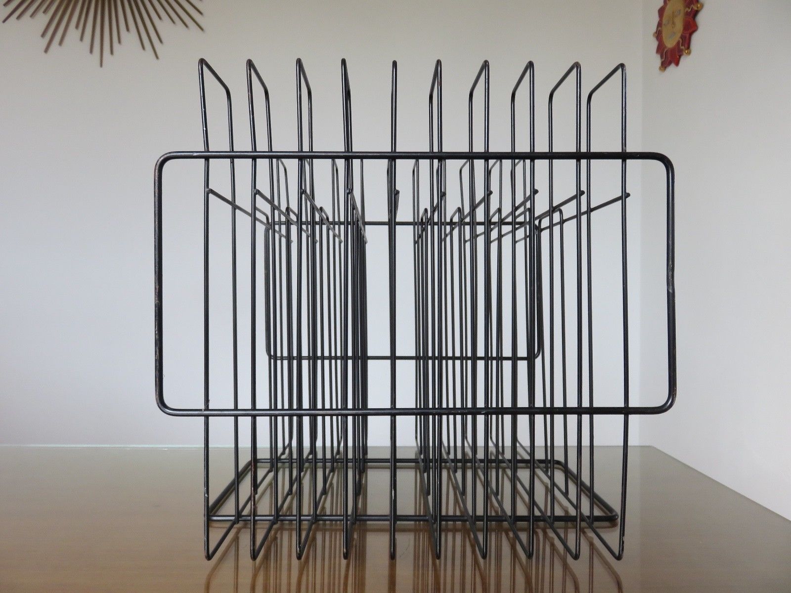 Vinyl rack in black painted metal  1960s