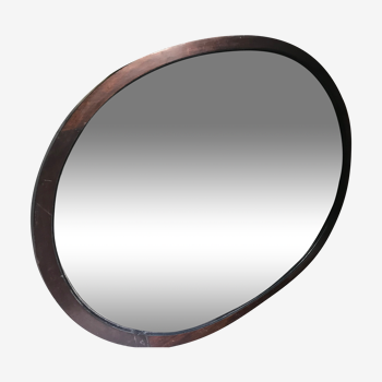 Miroir Victorien fin 19ème cadre ovale bois 100x79cm