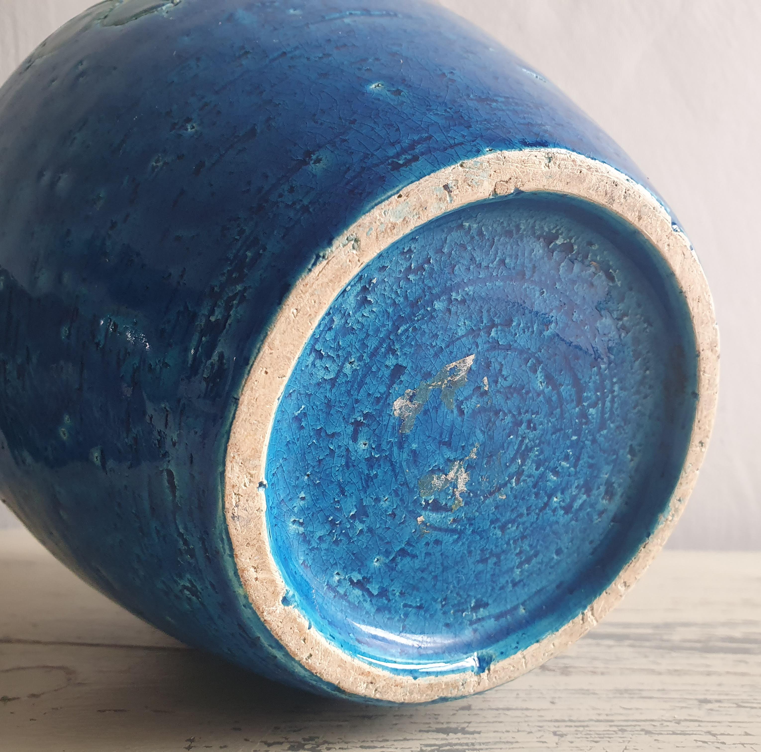 Blue vase 60s Aldo Londi Italy