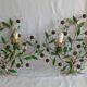Pair of Italian Florentine wall sconces in tin and glass.