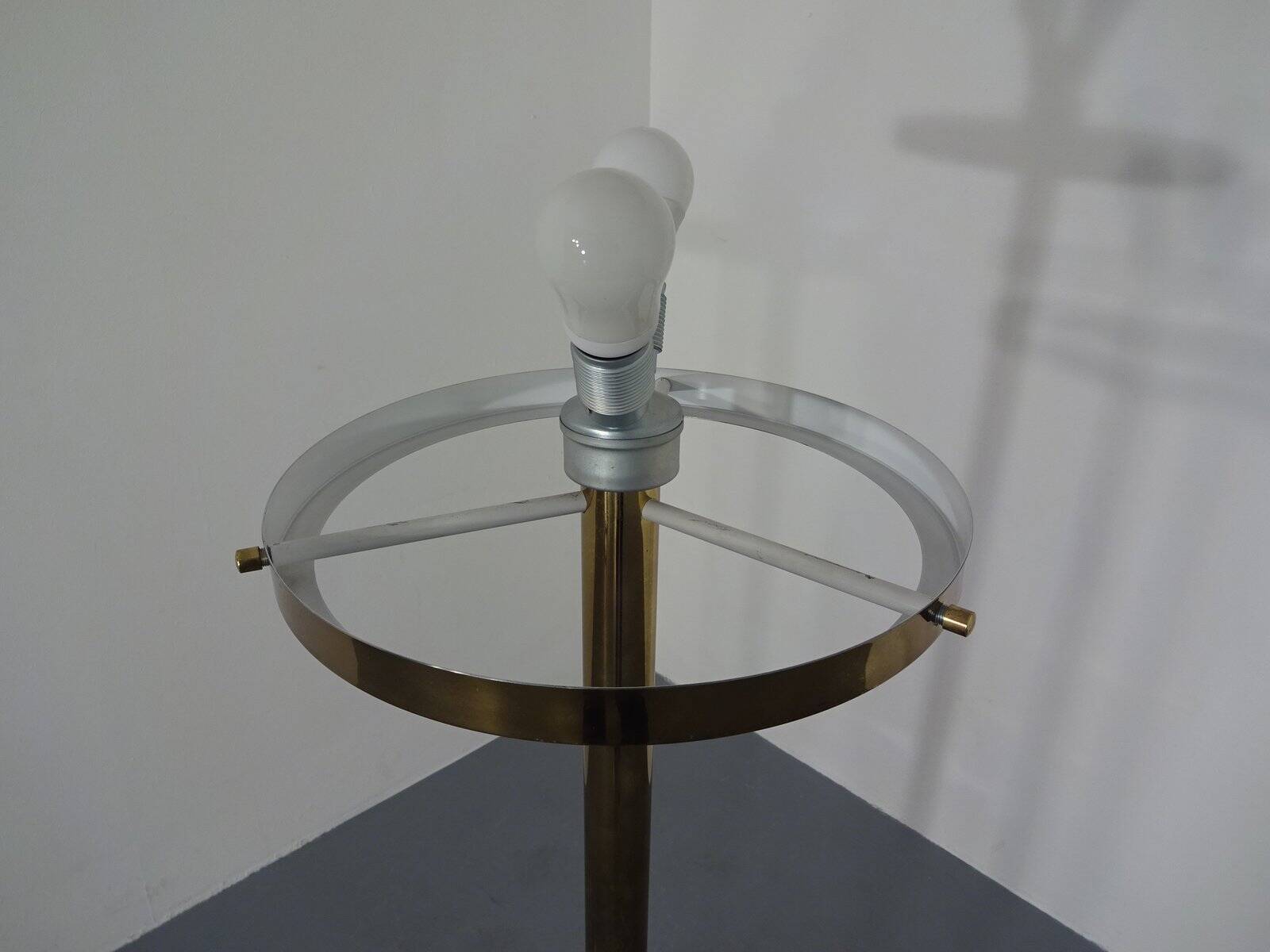 Brass and Glass Floor Lamp, 1970s