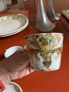 Set of two Keraluc cups and saucers (Quimper)