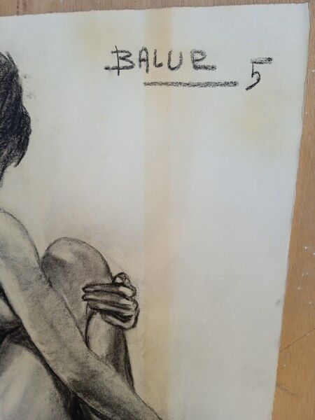 Nu au fusain, 1950/60 signé