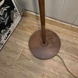 Wood and brass floor lamp 60s
