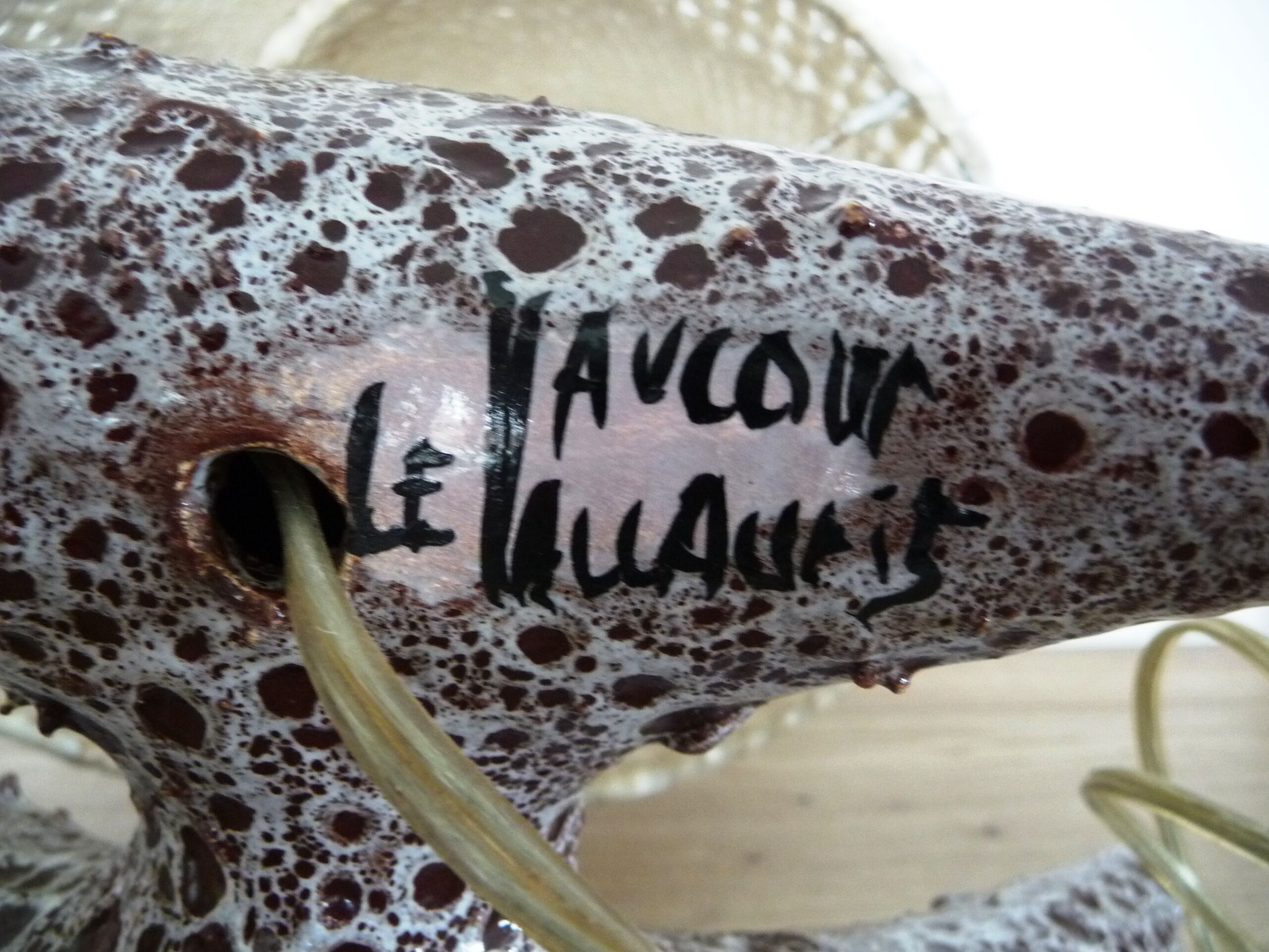 Vallauris ceramic lamp signed the Vaucour.